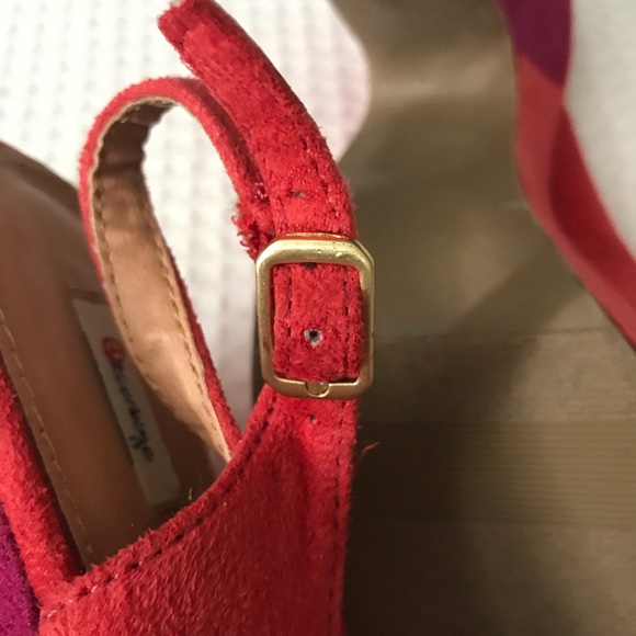 NWOT Neon Open-Toed Wedges - Picture 6 of 7